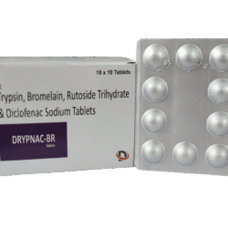 DRYPNAC-BR Tablets |Trypsin, Bromelain, Rutoside Trihydrate & Diclofenac Sodium| 10 Tablets