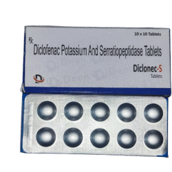 Diclonec-S |Diclofenac Potassium And Serratiopeptidase Tablets| 10 Tablet